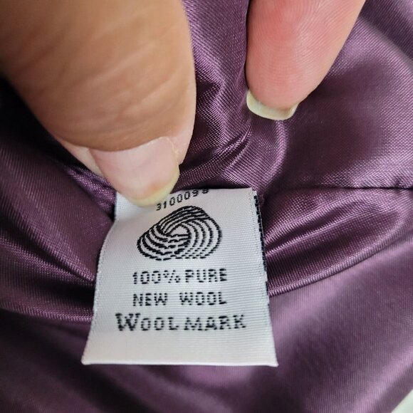 Vintage Pendleton Suit Blazer Sz 10 Eggplant Purple 100% New Wool Made In USA - Picture 8 of 11